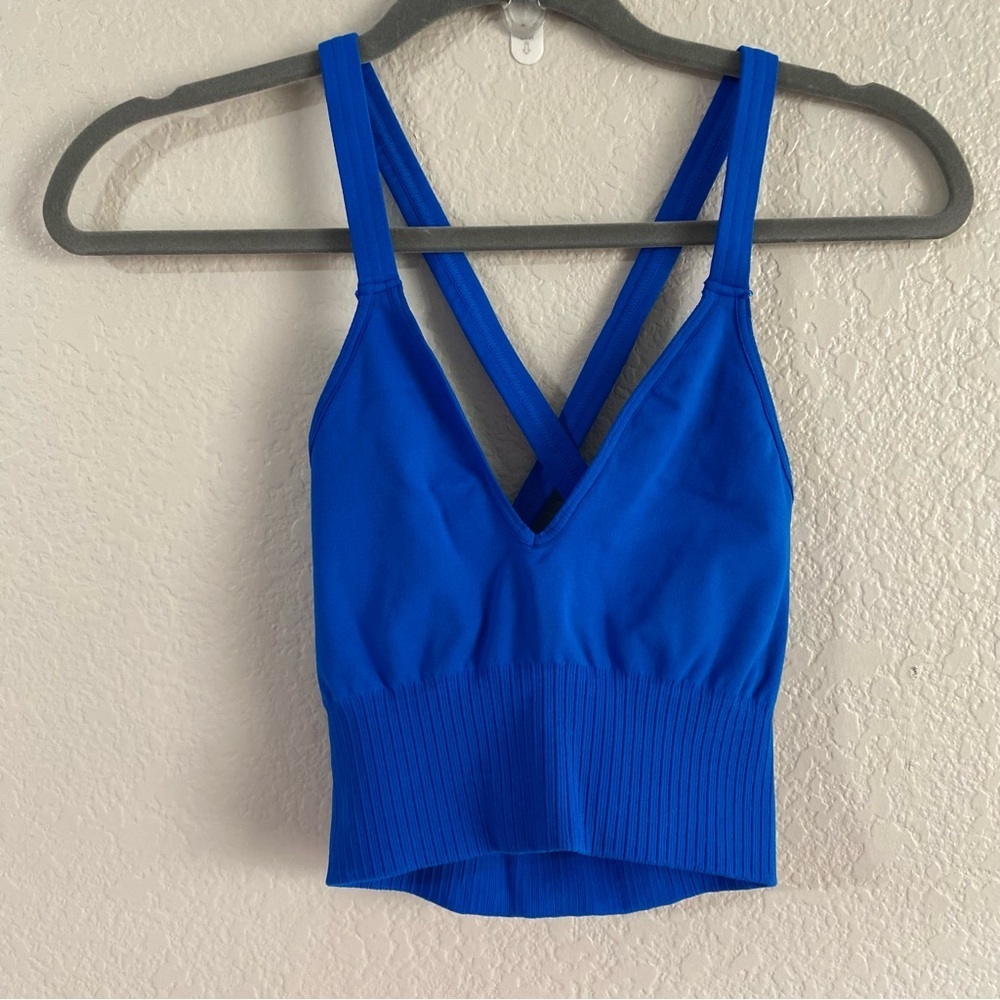 NEW Free People Good Karma Crop Tank Royal Blue xs/s